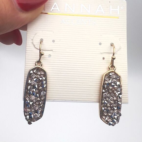 Gold and Silver Dangle Earrings - Picture 2 of 2